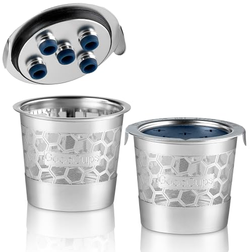 2 wiederverwendbare K-Becher aus Edelstahl für Keurig K Supreme, K Supreme Plus, K Slim, K-Brew Chill, K-Duo Hot & Iced mit Multistream-Technologie – 2 nachfüllbare Kcups Kaffeefilter für Keurig 2 wiederverwendbare K-Becher aus Edelstahl für Keurig K Supreme, K Supreme Plus, K Slim, K-Brew Chill, K-Duo Hot & Iced mit Multistream-Technologie – 2 nachfüllbare Kcups Kaffeefilter für Keurig von GoodCups