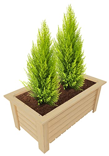 GoodFreshDecor Blumentopf Aus Holz Pflanzentopf Pflanzkasten Natürliche Holzkiste Blumenkasten Kräuterbeet Pflanzkübel Echtholz Innen Außen 70 x 40 x 30 cm von GoodFreshDecor