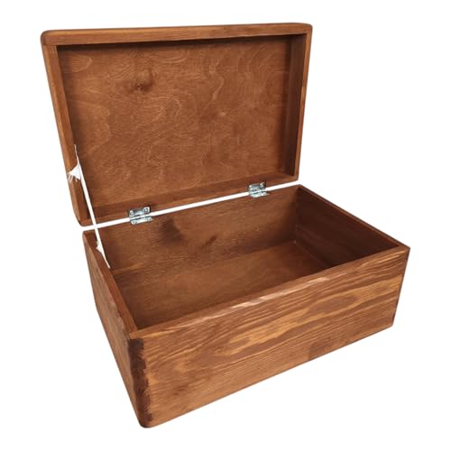 GoodFreshDecor Holzkiste - Holzbox mit Deckel - 30x20x14 cm - Holzbox - Kiefernholz Tannenholz - Braun von GoodFreshDecor