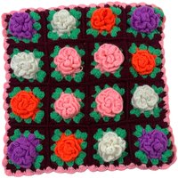Vintage 70Er Oma Square Flower Loom Kissen Sham 12 X Gehäkelte Kissenhülle von GoodGoodsStoreUSA