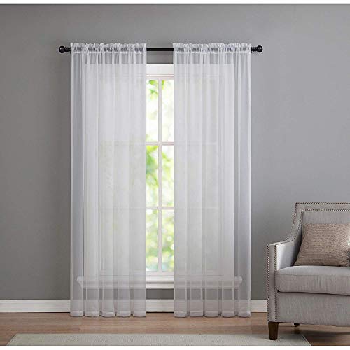 GoodGram® Fenstervorhang, Größen (Weiß, 213,4 cm langes Paar), 213,4 cm lang von GoodGram