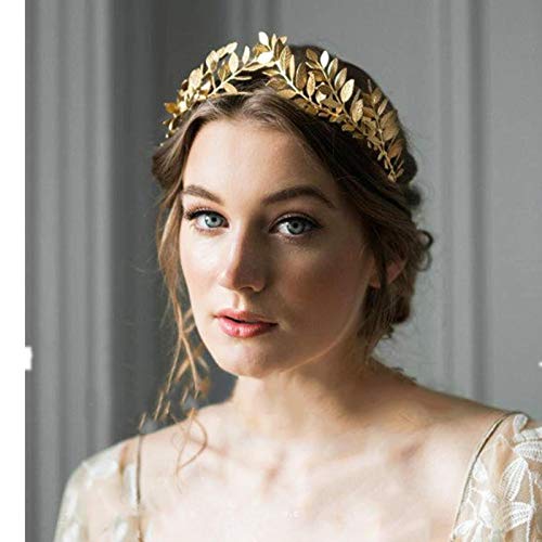 Europäische griechische Göttin Stirnband Metallic Goldblätter Zweig Krone Haarband Hochzeit Tiara Haarschmuck von GoodLuck