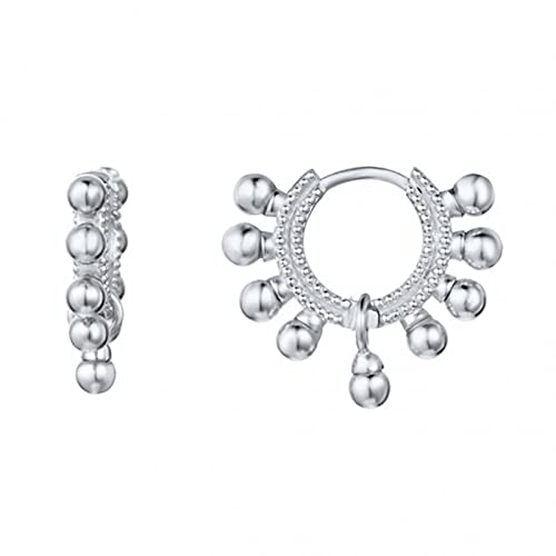 GoodLuck Echte 925 Sterling Silber Creolen für Damen Luxus Zirkon Kreis Runde Ohrringe Mode Ohrringe Schmuck von GoodLuck