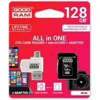 Goodram M1A4-1280R11 128GB microSDHC UHS-I Klasse 10 Speicherkarte - Speicherkarten (128 GB, microSDHC, Klasse 10, UHS-I, 60 MB/s, Schwarz, Weiß) von GoodRam