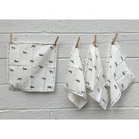 Weiße Servietten Mit Zebras - 4-Er Set von GoodSurplus