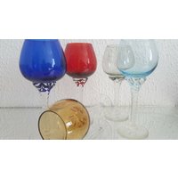 70Er Retro Weinglas Italien Bleikristall 5Er Set Glas Vintage 70S von GoodTimesDeutschland