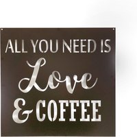 Alles Was Du Brauchst Ist Liebe & Kaffee Metallwandkunst Alles Was Du Brauchst Ist Liebe & Kaffee Metallwandkunst von GoodVibesMetal