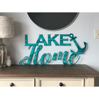 Lake Home Metall Wandschild Mit Anker | Haus Am See Dekor Einweihungsparty Geschenk Cabochon Dekoration Lake Home Metall Wandschild Mit Anker | Haus Am See Dekor Einweihungsparty Geschenk Cabochon Dekoration von GoodVibesMetal