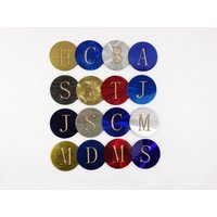 Monogramm Stahl & Kork Untersetzer Handgemachte Pulverbeschichtung Wohnkultur Geschenk von GoodVibesMetal