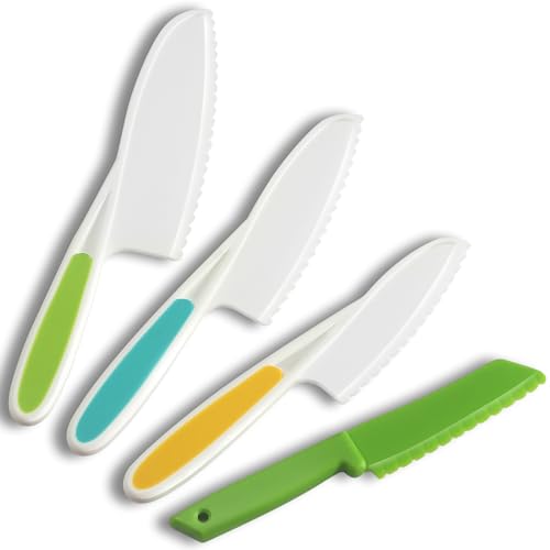 Goodchef Kindermesser 4-teiliges Kinder-Küchenmesser-Set zum Schneiden und Kochen von Obst oder Gemüse für Kleinkinder, Kochmesser Sicherheit Messer ab 2 jahre Geschenksets für Kinder von Goodchef