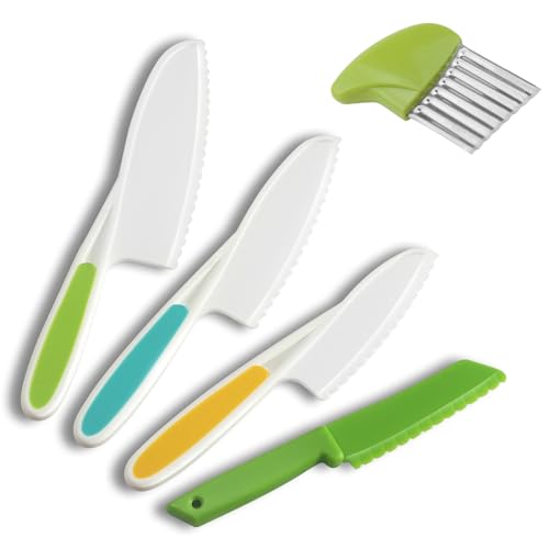 Goodchef Kindermesser 5-teiliges Kinder-Küchenmesser-Set zum Schneiden und Kochen von Obst oder Gemüse für Kleinkinder, Kochmesser Sicherheit Messer ab 2 jahre Geschenksets für Kinder von Goodchef