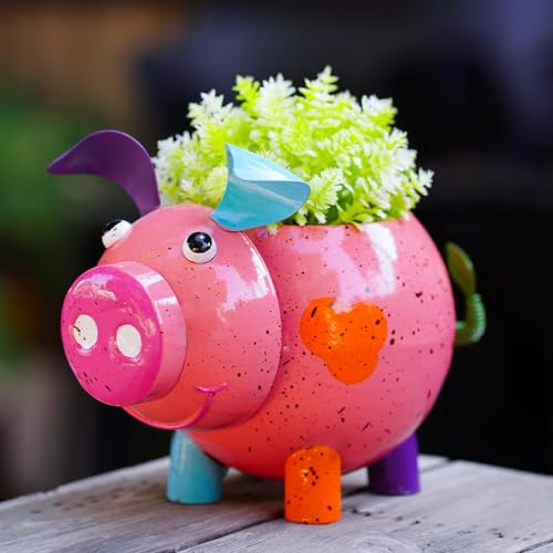 Niedlicher Blumentopf in Cartoon-Form – Metall-Pflanztopf für Mini-Pflanze, Kaktusblume, Tillandsia, Luftfarne, Präsentationsständer, Garten, Zuhause, Büro Desktop von Goodeco