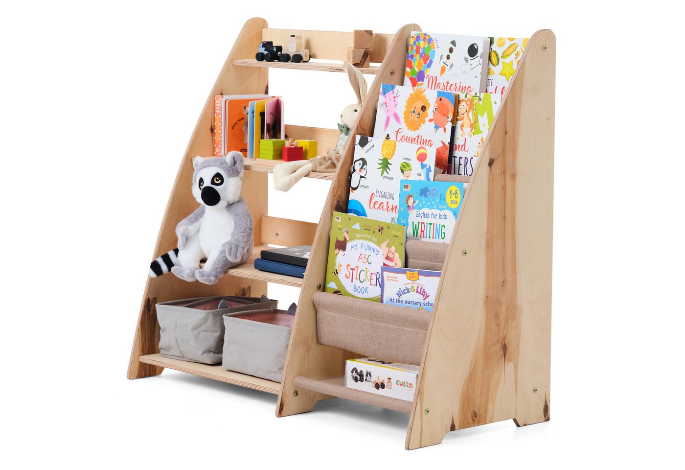 Goodevas Kinderregal Holz-Bücherregale Funktionaler Spielzeugorganisator für Kinderzimmer Goodevas Kinderregal Holz-Bücherregale Funktionaler Spielzeugorganisator für Kinderzimmer von Goodevas