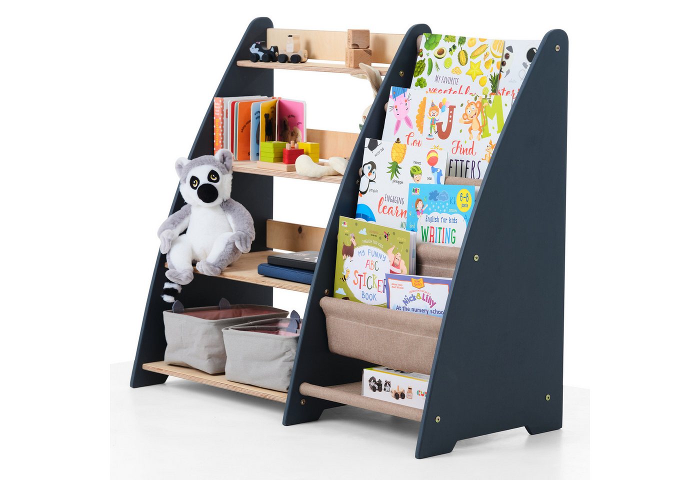 Goodevas Kinderregal Holz-Bücherregale Funktionaler Spielzeugorganisator für Kinderzimmer Goodevas Kinderregal Holz-Bücherregale Funktionaler Spielzeugorganisator für Kinderzimmer von Goodevas