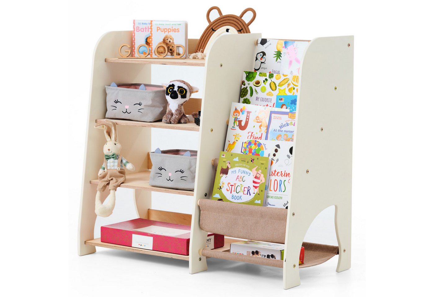 Goodevas Kinderregal Holz-Bücherregale Funktionaler Spielzeugorganisator für Kinderzimmer Goodevas Kinderregal Holz-Bücherregale Funktionaler Spielzeugorganisator für Kinderzimmer von Goodevas