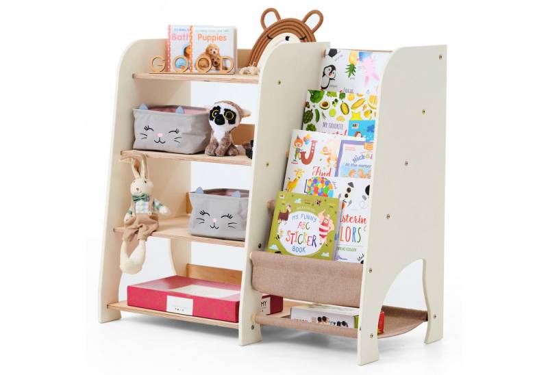 Goodevas Kinderregal Holz-Bücherregale Funktionaler Spielzeugorganisator für Kinderzimmer von Goodevas