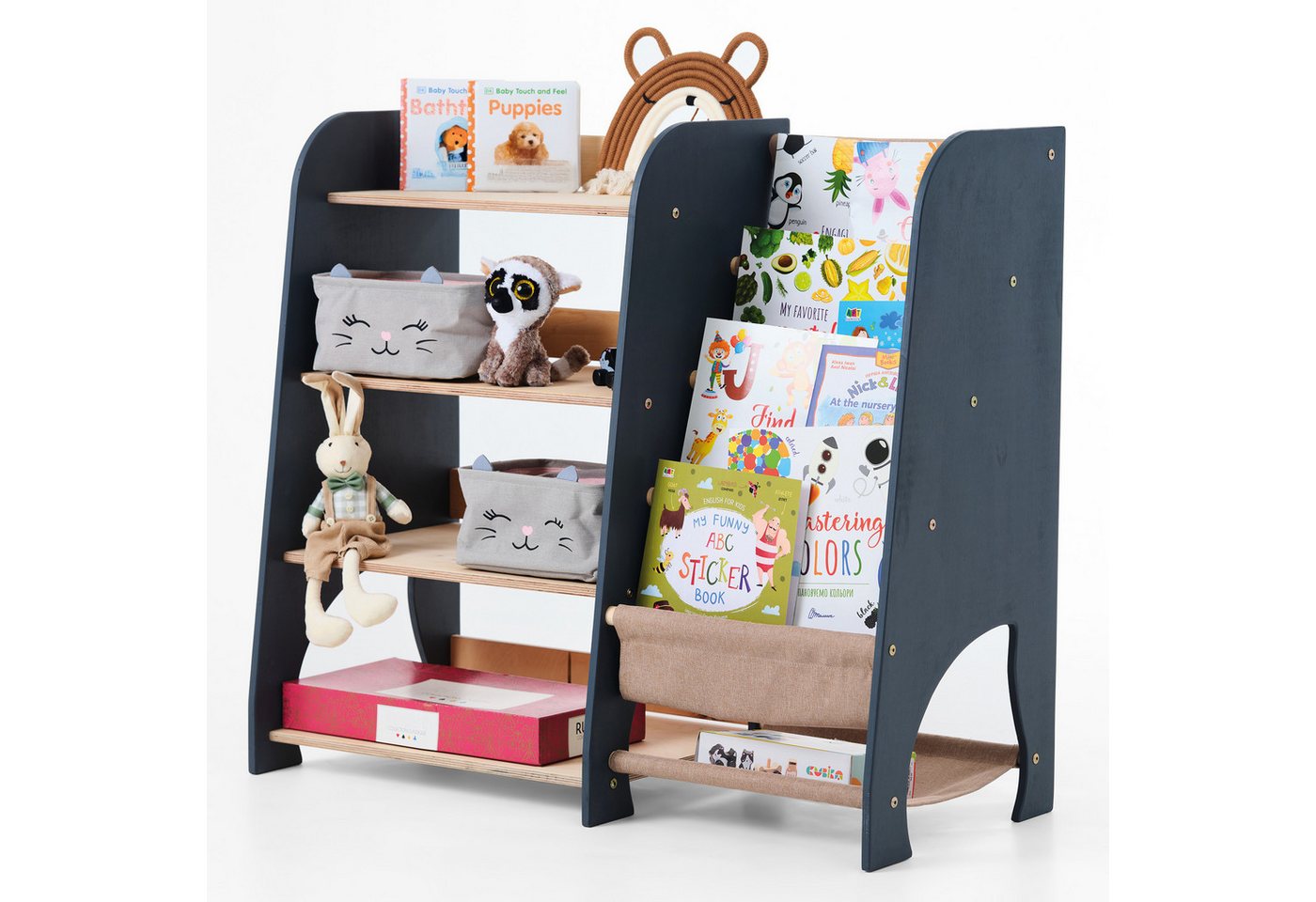 Goodevas Kinderregal Holz-Bücherregale Funktionaler Spielzeugorganisator für Kinderzimmer Goodevas Kinderregal Holz-Bücherregale Funktionaler Spielzeugorganisator für Kinderzimmer von Goodevas