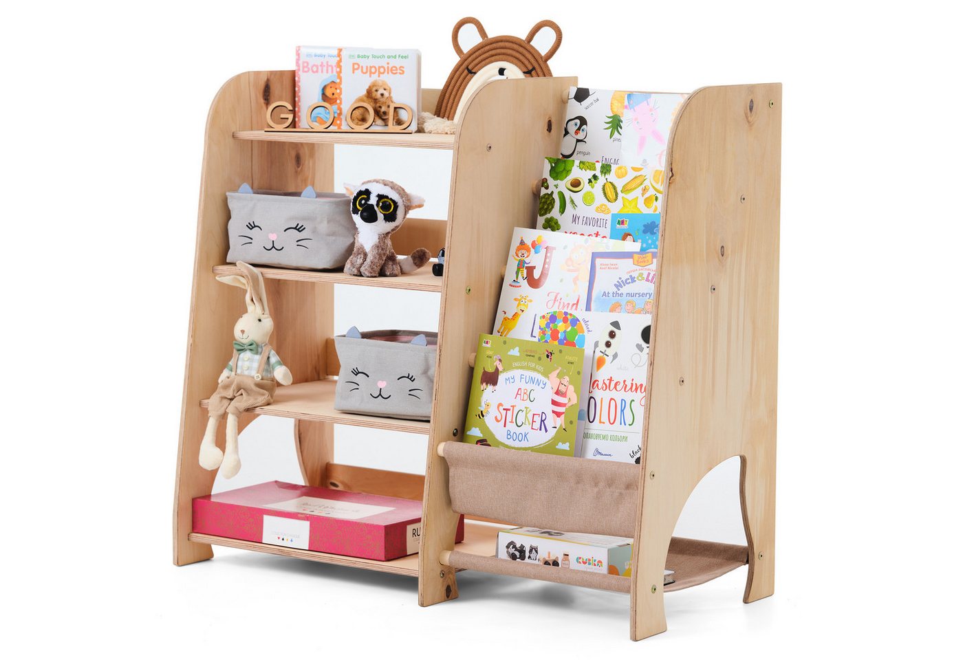 Goodevas Kinderregal Holz-Bücherregale Funktionaler Spielzeugorganisator für Kinderzimmer Goodevas Kinderregal Holz-Bücherregale Funktionaler Spielzeugorganisator für Kinderzimmer von Goodevas
