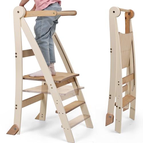 Wooden Montessori Learning Tower Space-Saving: Foldable Learning Tower, Stool for Children, Foldable Kids' Step Stool, Learning Tower with 2-Level Height Adjustable & Anti-Tip Protection Wooden Montessori Learning Tower Space-Saving: Foldable Learning Tower, Stool for Children, Foldable Kids' Step Stool, Learning Tower with 2-Level Height Adjustable & Anti-Tip Protection von Goodevas