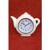 Wanduhr Küche Wohndekor Retro Dekorative Weiße Teekanne/Kettle Form Für Restaurant & Coffee Shop von GoodiesDecor
