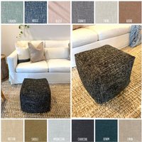 Massiver Gewebter Pouf Ottoman, Pink Pouf, Blauer Schwarzer Grauer Brauner von GoodlifeCali