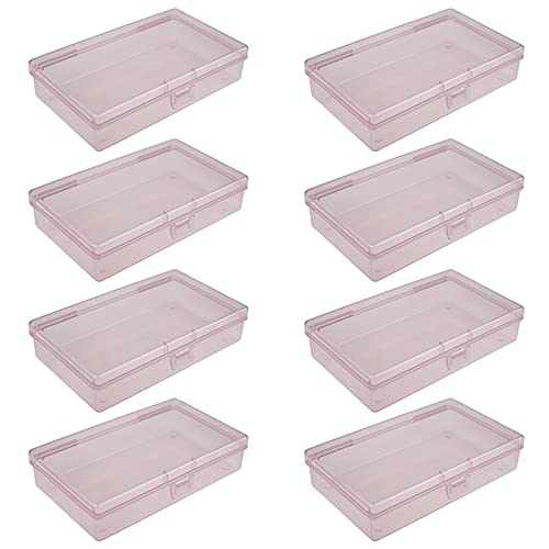 Goodma 8 Stück rechteckige leere Mini-Organizer-Aufbewahrungsbox-Behälter mit Klappdeckel für kleine Gegenstände und andere Bastelprojekte, 135 x 80 x 30 mm (Rosa) von Goodma