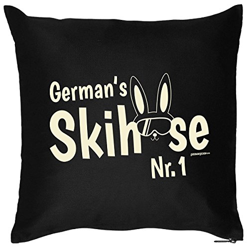 Apres-Ski Kissen German's Skihase Nr. 1 - Kuschelkissen Sofakissen Sitzkissen Mitbringsel Polster von Goodman Design