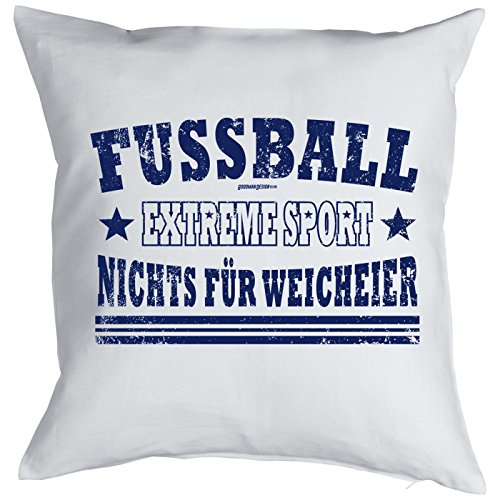 Fussbal Sprüche Kissenbezug - Deko Fussball : Fussball Extreme Sport -- Kissen ohne Füllung -- Farbe: weiss von Goodman Design