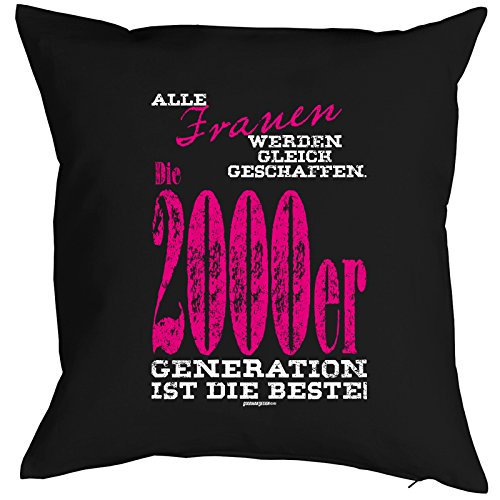 Goodman Design ® Geschenkidee zum 20. Geburtstag Kissen Frauen gleich geschaffen 2000er Generation Polster zum 20. Geburtstag für 20-jähirge Sofakissen Dekokissen von Goodman Design