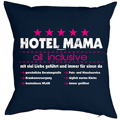 Goodman Design ® Mama Kissen mit Füllung Hotel Mama All Inclusive Geschenk für die Mutter Polster Sofakissen Couchkissen von Goodman Design