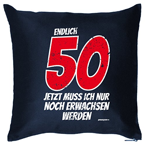 Goodman Design bedrucktes Geburtstag Sofa Kissen: 50 Jahre Birthday Geschenk Dekokissen Couchkissen Sofakissen von Goodman Design