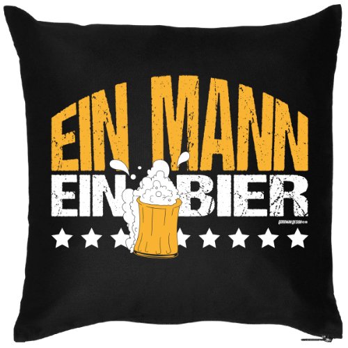 Lustiges Fun Party Kissen mit Füllung für Volksfest/Dult/Oktoberfest: Ein Mann - Ein Bier von Goodman Design