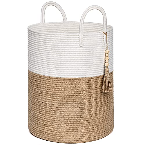 Goodpick Wäschekorb Geflochten, Laundry Baskets, Rattan Korb für Decken, Korb Aufbewahrung, Wäschekorb, Korb Geflochten, Aufbewahrungskorb, Deckenkorb Wohnzimmer,40x50cm von Goodpick