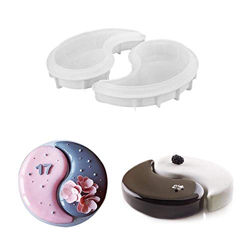 Goodquan Silikon-Backform, Yin-Yang-Form, FDA-zertifiziert, Backwerkzeug für Muffins, Brot, Gebäck, Kuchenform, 22x13x5,7cm von Goodquan