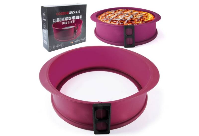 Goods+Gadgets Backform Silikon Springform, Antihaftbeschichtete Kuchen-Form & Glasboden von Goods+Gadgets