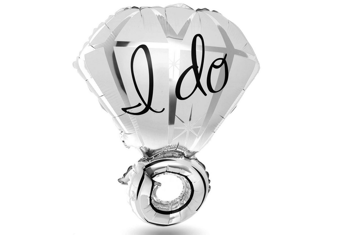 Goods+Gadgets Folienballon Lufballon Diamantring, XXL Helium-Ballon 70 cm von Goods+Gadgets