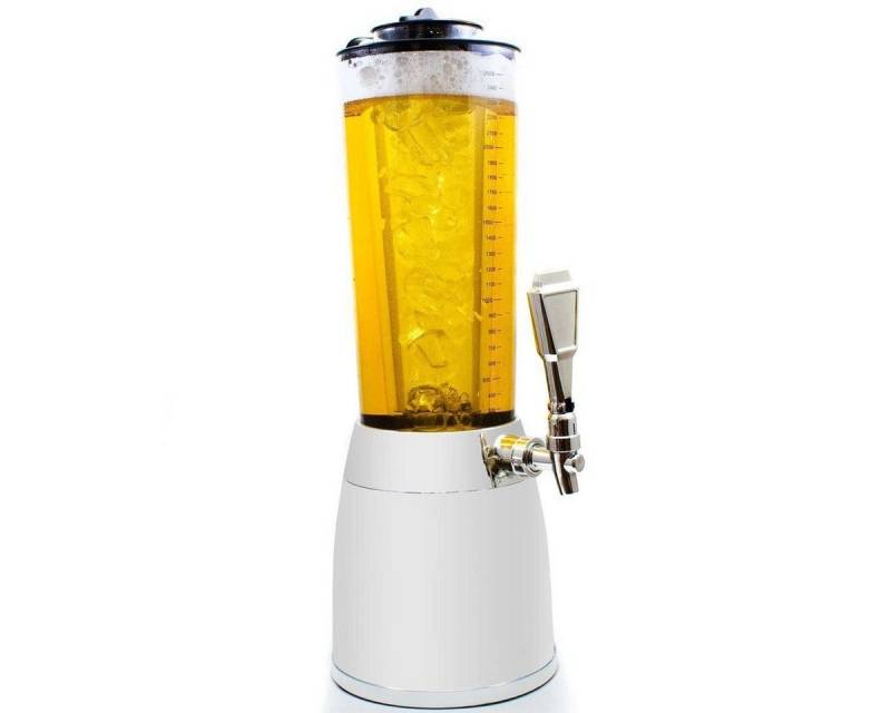 Goods+Gadgets Getränkespender 4,0L Biertower Zapfsäule, Biersäule Trinksäule Getränkesäule mit Eiskühlung von Goods+Gadgets