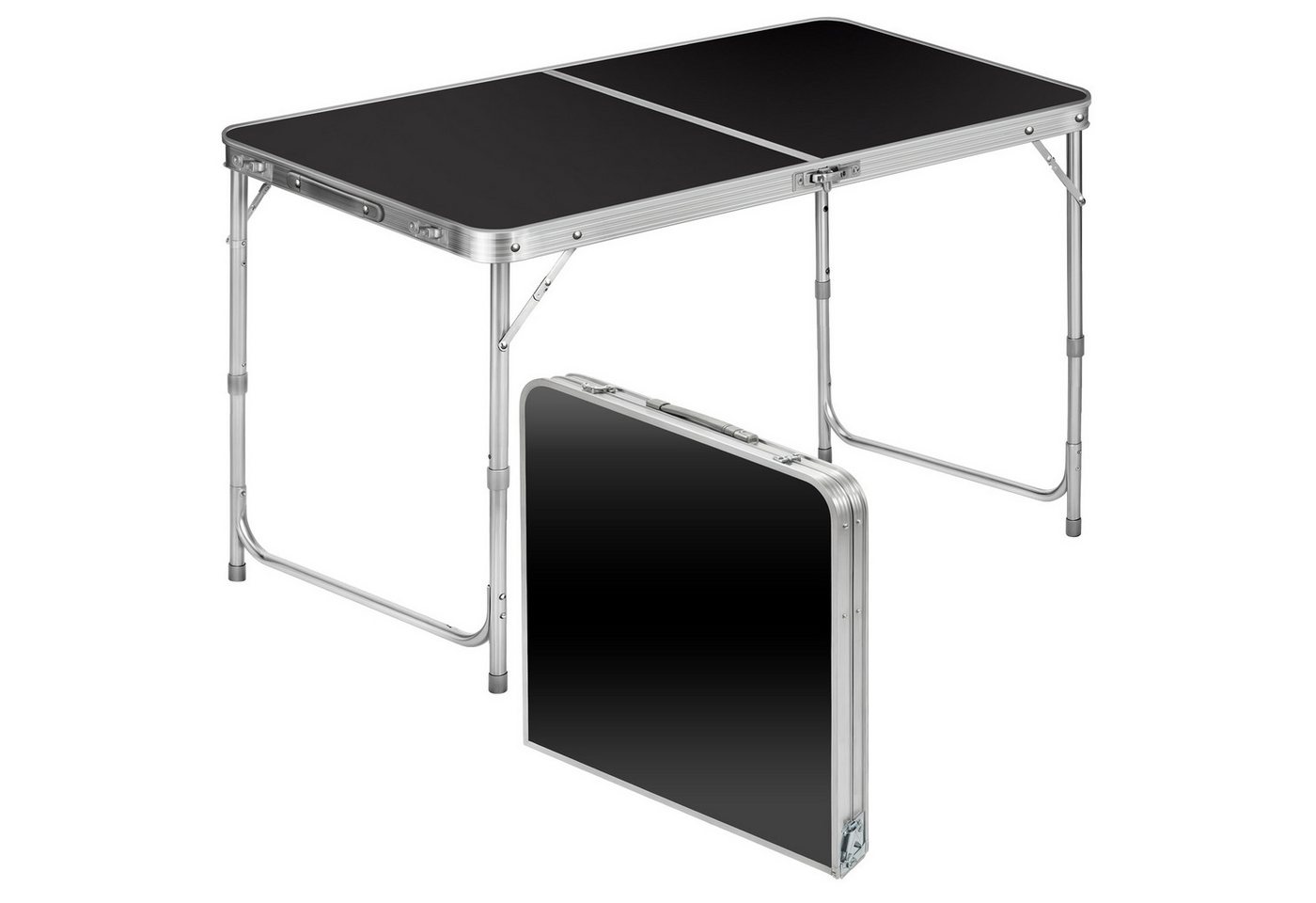 Goods+Gadgets Klapptisch Camping-Tisch Multifunktionstisch (Markttisch Tapeziertisch), Klappbarer Mehrzwecktisch - Klapp-Tisch Schwarz von Goods+Gadgets