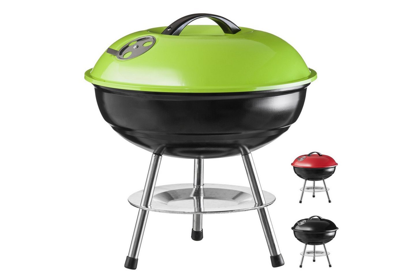 Goods+Gadgets Standgrill BBQ Grill Mini Kugelgrill, Camping Holzkohle-Grill Tischgrill von Goods+Gadgets