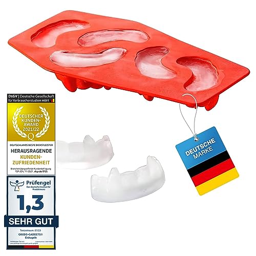 Eiswürfelform Silikon Ice Cube Tray; Eiswürfelschale Eis-Würfel-Maker; Eiskalte Getränke mit Eye-Catcher Eiswürfel für Whisky, Cocktails, Saft uvm. (Vampir) von GOODS+GADGETS