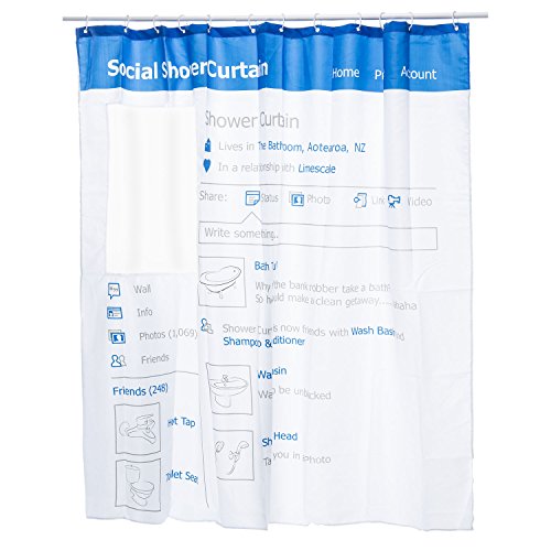 GOODS+GADGETS Duschvorhang Badewannen-Vorhang; Wasserdichter, Waschbarer Anti-Schimmel Badvorhang aus 100% Polyester für Badewanne & Duschwanne; Social Media Stil mit Likes & Fotos (Social-Media) GOODS+GADGETS Duschvorhang Badewannen-Vorhang; Wasserdichter, Waschbarer Anti-Schimmel Badvorhang aus 100% Polyester für Badewanne & Duschwanne; Social Media Stil mit Likes & Fotos (Social-Media) von GOODS+GADGETS