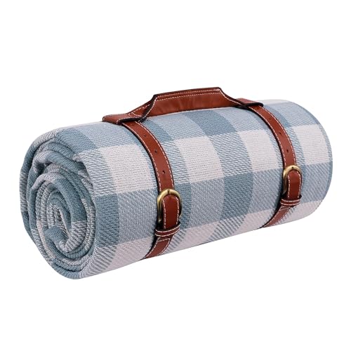 Goodsnetic Picknickdecke, 200 x 200 cm, übergroße Picknickmatte, wasserdicht, sanddicht, Stranddecke für 6–8 Erwachsene, große und dicke Gingham-Picknickdecke für Familie, Outdoor, Camping, Partys von Goodsnetic