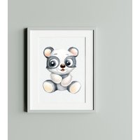 Kinderbild Panda | A4 Kinderzimmerbild, Tierposter, Kunstdruck, Aquarellbild, Geschenk Für Kinder, Kinderzimmer Poster von Goodtimeprints