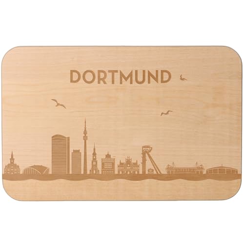 Goodtimes Dortmund Skyline Frühstücksbrett 23cm x 15cm x 1cm von Goodtimes