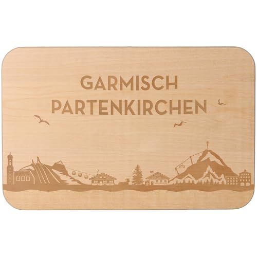 Goodtimes Garmisch-Partenkirchen Skyline Frühstücksbrett 23cm x 15cm x 1cm von Goodtimes