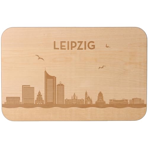 Goodtimes Leipzig Skyline Frühstücksbrett 23cm x 15cm x 1cm von Goodtimes