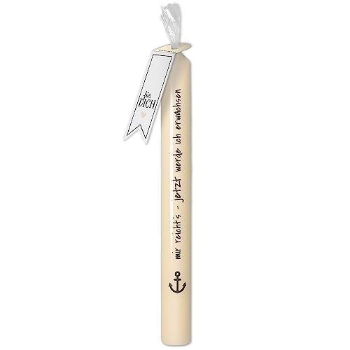 Goodtimes Stabkerze Creme Jugendweihe "mir reicht's" von Goodtimes