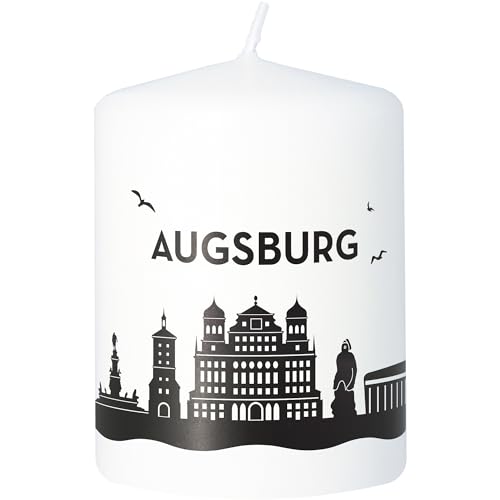 Goodtimes Stumpenkerze Augsburg Skyline (Weiß) von Goodtimes