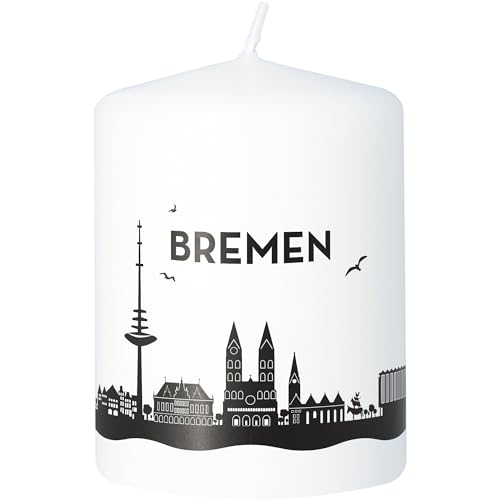 Goodtimes Stumpenkerze Bremen Skyline (Weiß) von Goodtimes
