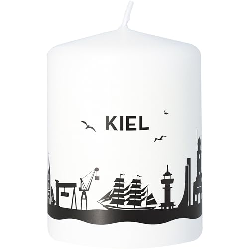 Goodtimes Stumpenkerze Kiel Skyline (Weiß) von Goodtimes